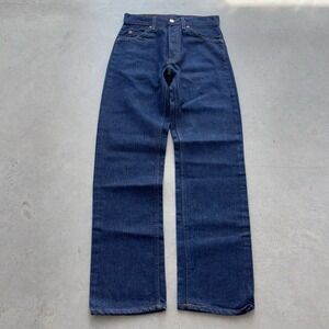 Vintage 70s Levis 20502-0217 Button Fly‎ Dark Wash Raw Denim Jeans 28x30 (27x30)